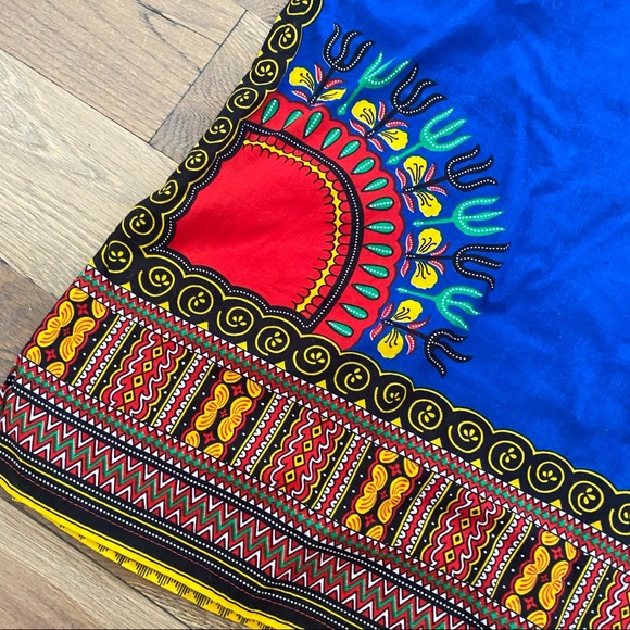 Dashiki Top Blue Yellow Shirt Size Large - Picture 9 of 15